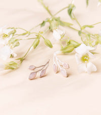 Thumbnail for LAURELLA ARETES PLATA 950 Y OPALO ROSADO