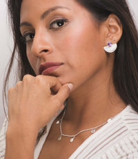 Thumbnail for COLLAR CLEIA Y ARETES CAPRI MARTILLADO EN PLATA 950 Y