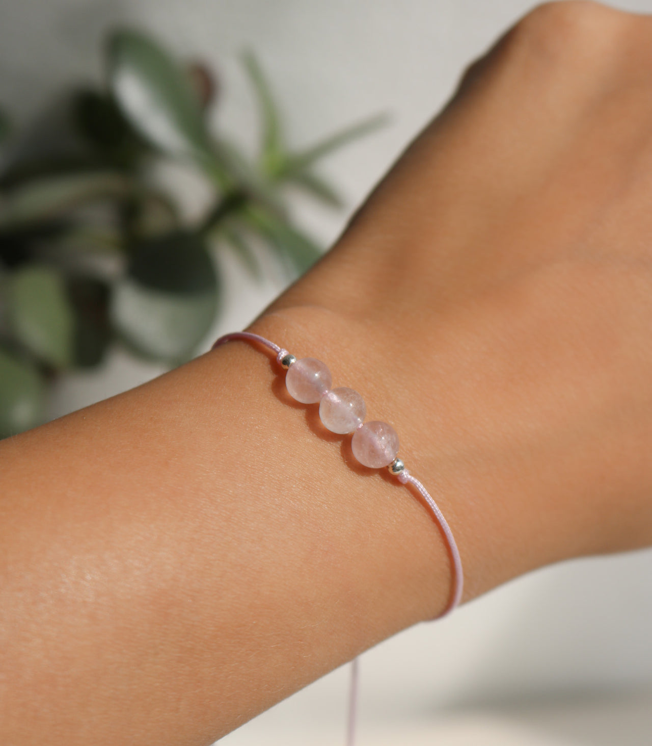 Cuarzo Rosa | Pulsera Hilo