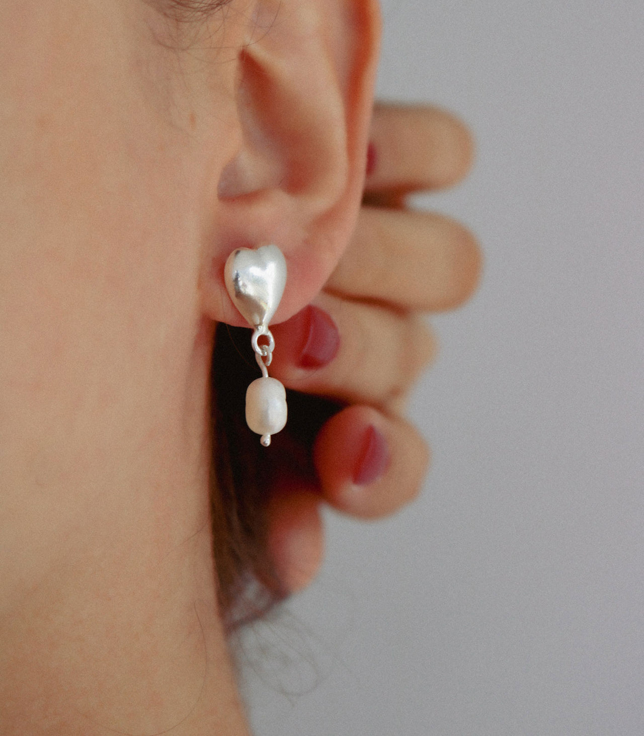 aretes de plata y perlas