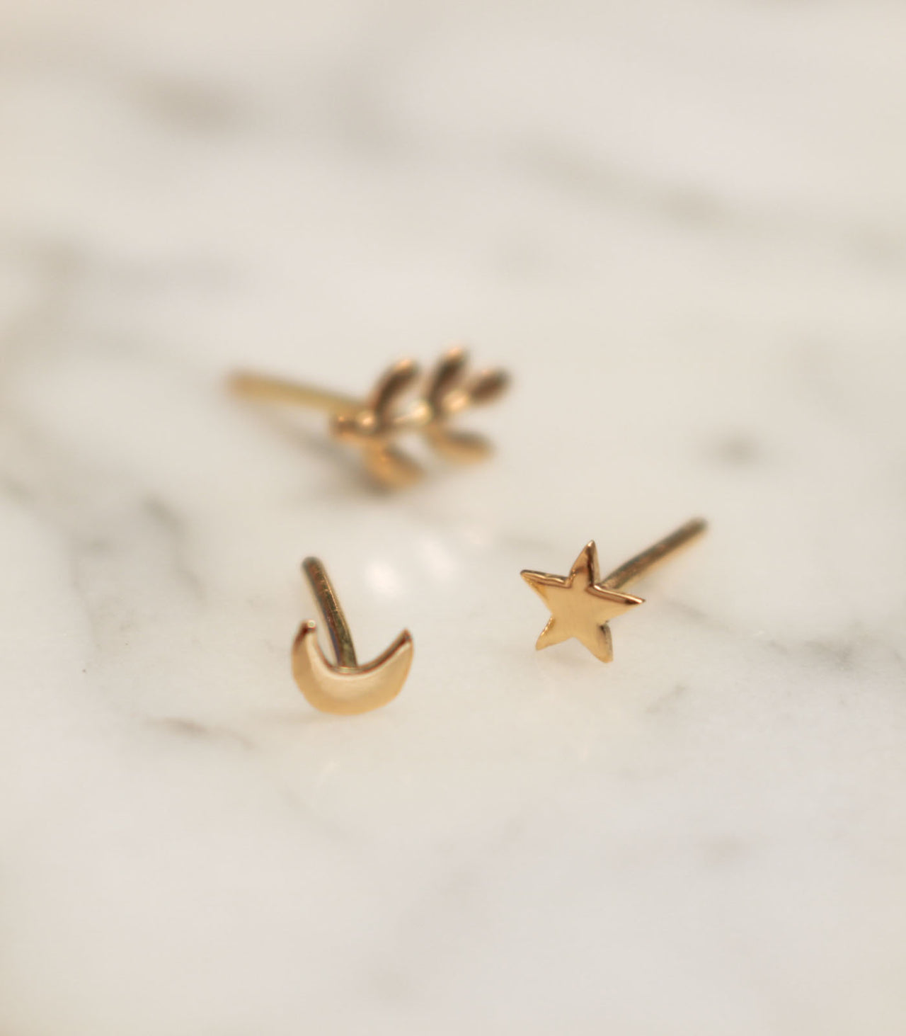 ARETES MOON, TWINKLE Y LAURE EN ORO 18K, JOUERÍA LAURELLA