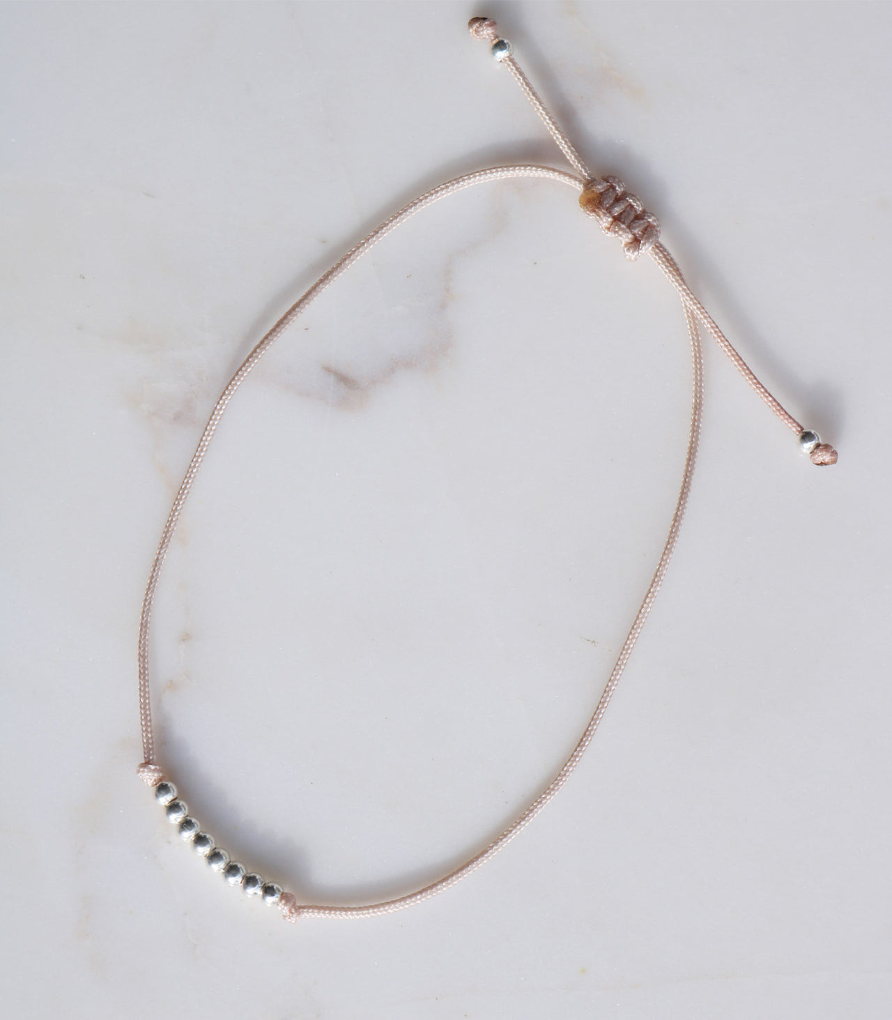 Nanti | Silver Bead and Thread Bracelet 